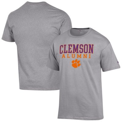 Clemson Tigers Champion Alumni Logo Stack T-Shirt - Gray