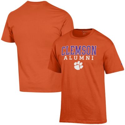 Clemson Tigers Champion Alumni Logo Stack T-Shirt - Orange