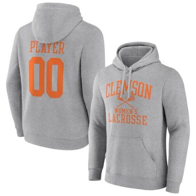 Clemson Tigers Lacrosse Pick-A-Player NIL Gameday Tradition Pullover Hoodie- Gray