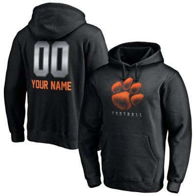 Clemson Tigers Personalized Any Name & Number Midnight Mascot Pullover Hoodie - Black