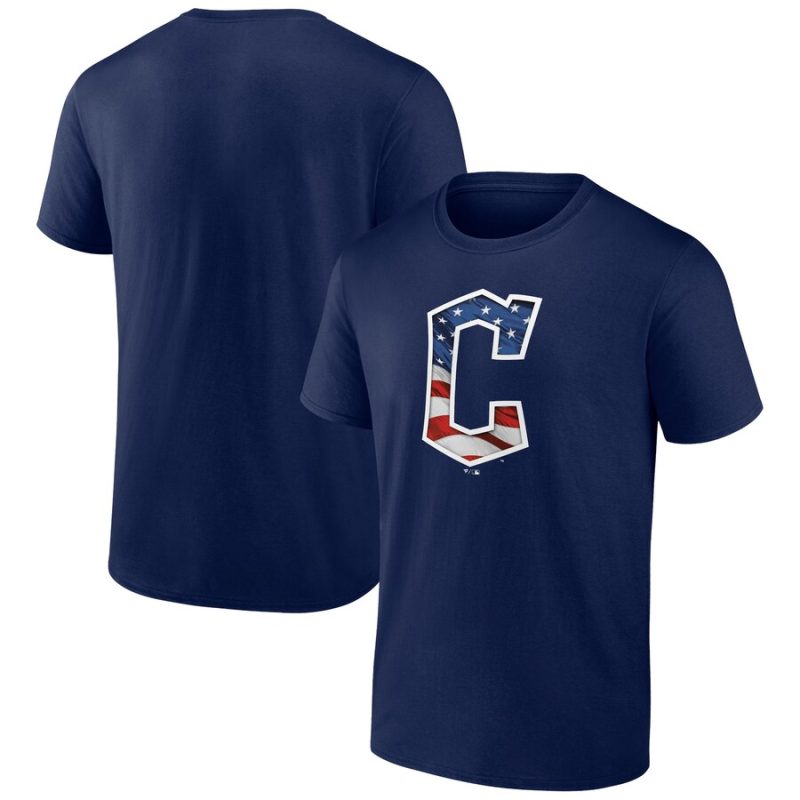 Cleveland Guardians Banner Wave Team T-Shirt - Navy