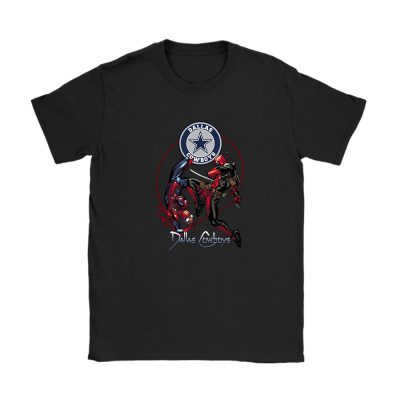 Deadpool Vs Spiderman NFL Dallas Cowboys Unisex T-Shirt Cotton Tee TAT4050