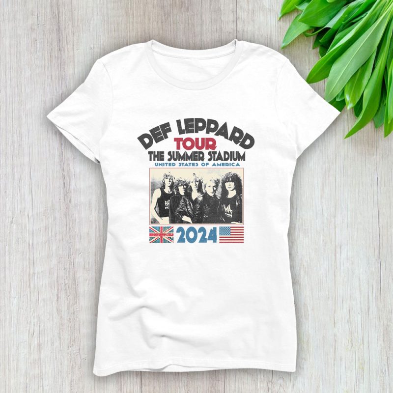 Def Leppard Journey The Summer Stadium 2024 Tour Lady T-Shirt Women Tee For Fans TLT2134