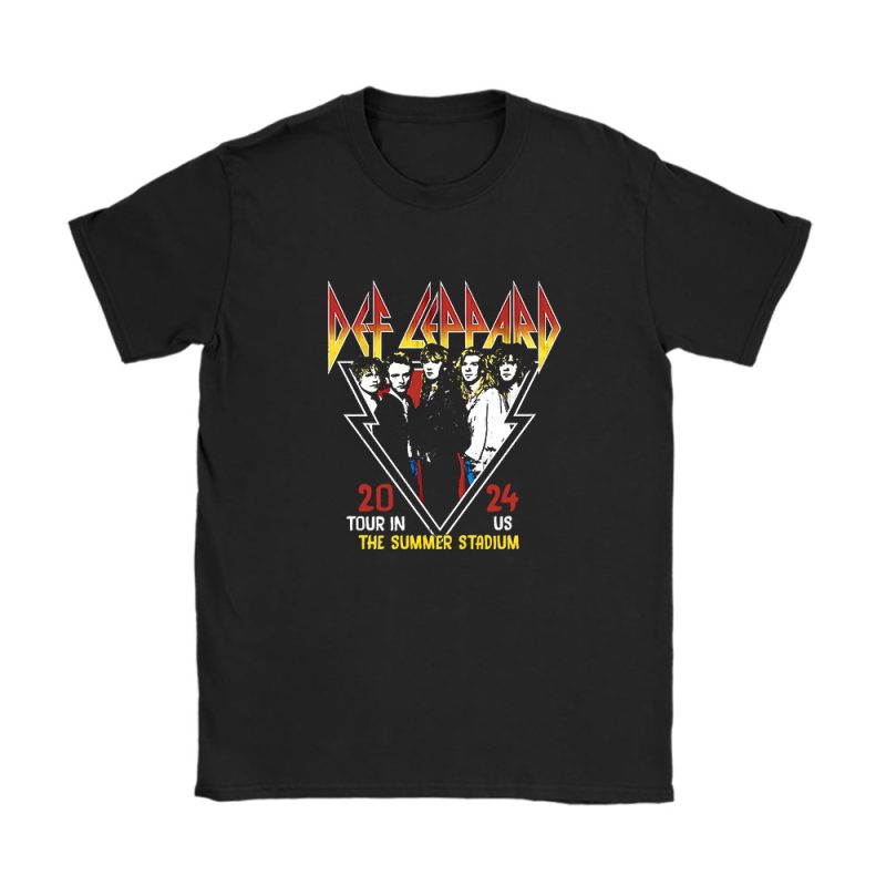 Def Leppard Journey The Summer Stadium 2024 Tour Unisex T-Shirt Cotton Tee TAT3735