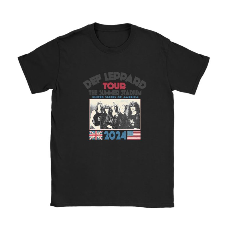 Def Leppard Journey The Summer Stadium 2024 Tour Unisex T-Shirt Cotton Tee TAT3742