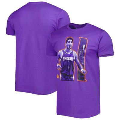 Devin Booker Phoenix Suns Stadium Essentials Unisex Player Skyline T-Shirt - Purple