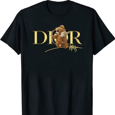 Dior Gold Logo Luxury Angel Teddy Bear Unisex T-Shirt TTB2518