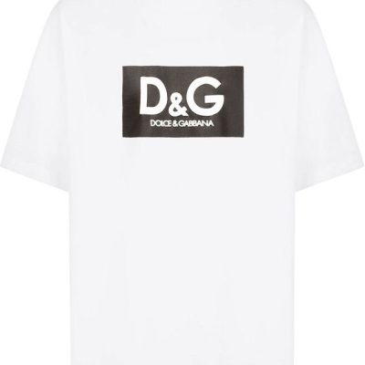 Dolce & Gabbana Frame Logo-Print Cotton Tee Unisex T-Shirt FTS527