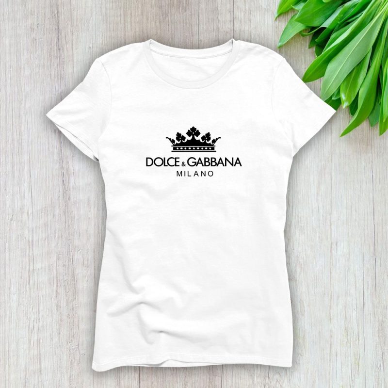 Dolce & Gabbana King Milano Logo Luxury Lady T-Shirt Luxury Tee For Women LDS1210