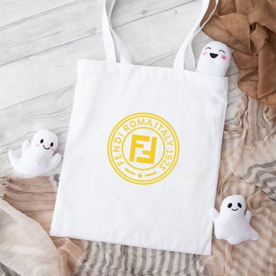 Fendi Circle Logo Cotton Canvas Tote Bag TTB1243