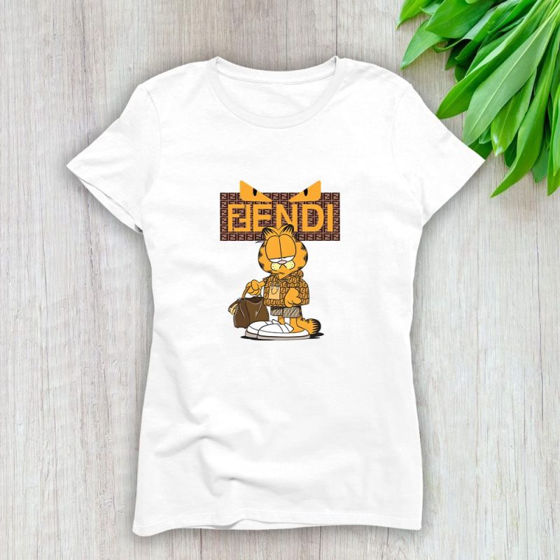 Fendi Diabolic Eyes Garfield Lady T-Shirt Luxury Tee For Women LDS1257