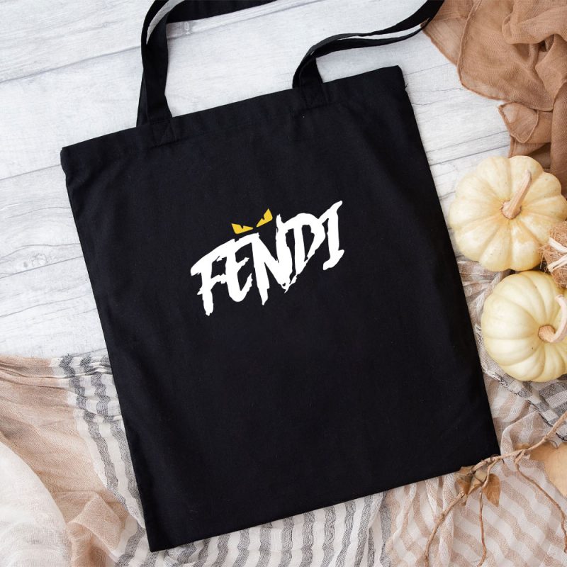 Fendi Diabolic Eyes Logo Cotton Canvas Tote Bag TTB1245