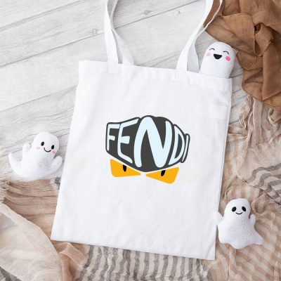 Fendi Diabolic Eyes Logo Cotton Canvas Tote Bag TTB1264