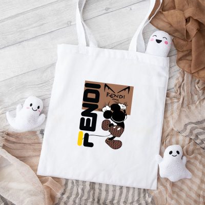 Fendi Diabolic Eyes Mickey Mouse Cotton Canvas Tote Bag TTB1262