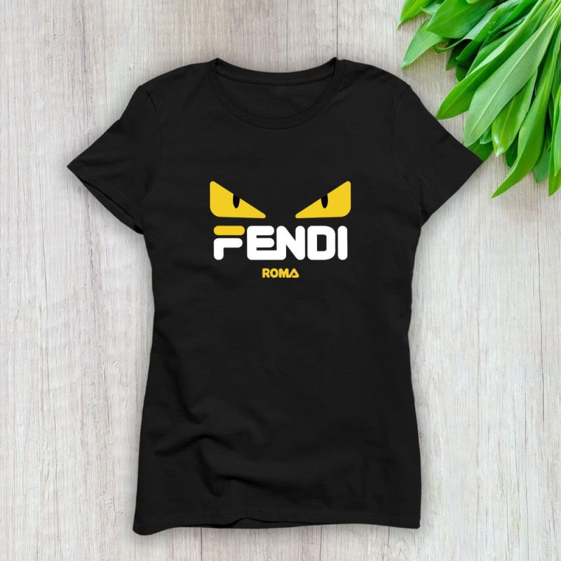 Fendi Fila Roma Diabolic Eyes Logo Lady T-Shirt Luxury Tee For Women LDS1244