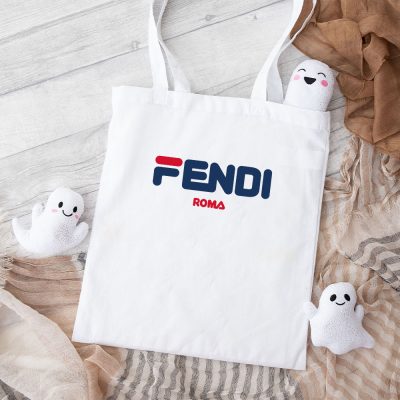 Fendi Fila Roma Logo Cotton Canvas Tote Bag TTB1241