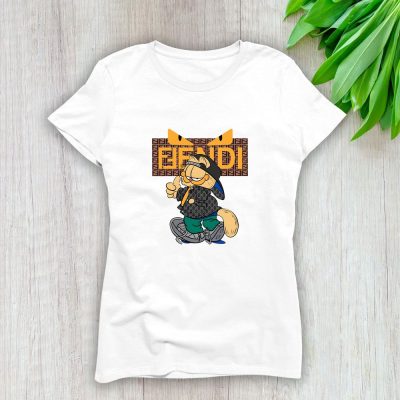 Fendi Gucci Garfield Cool Lady T-Shirt Luxury Tee For Women LDS1275