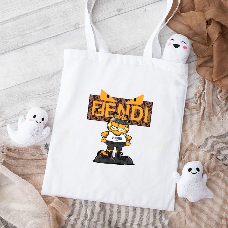 Fendi Roma Diabolic Eyes Garfield Cotton Canvas Tote Bag TTB1257