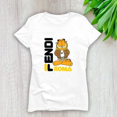 Fendi Roma Garfield Lady T-Shirt Luxury Tee For Women LDS1258
