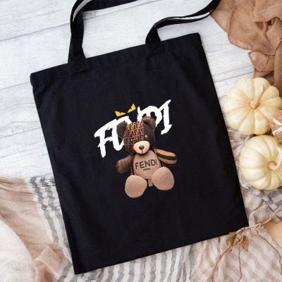 Fendi Roma Teddy Bear Cotton Canvas Tote Bag TTB1258