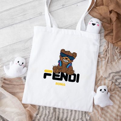 Fendi Roma Teddy Bear Cotton Canvas Tote Bag TTB1260