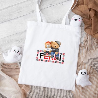 Fendi Roma Teddy Bear Cotton Canvas Tote Bag TTB1268