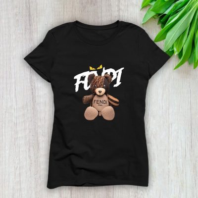 Fendi Roma Teddy Bear Lady T-Shirt Luxury Tee For Women LDS1260