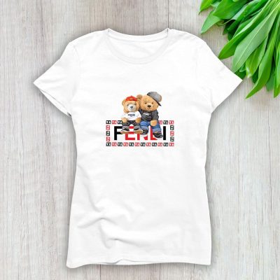 Fendi Roma Teddy Bear Lady T-Shirt Luxury Tee For Women LDS1270