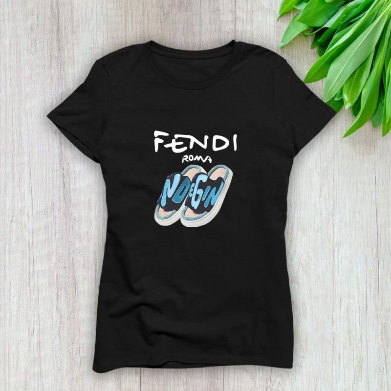 Fendi Slippers Lady T-Shirt Luxury Tee For Women LDS1253