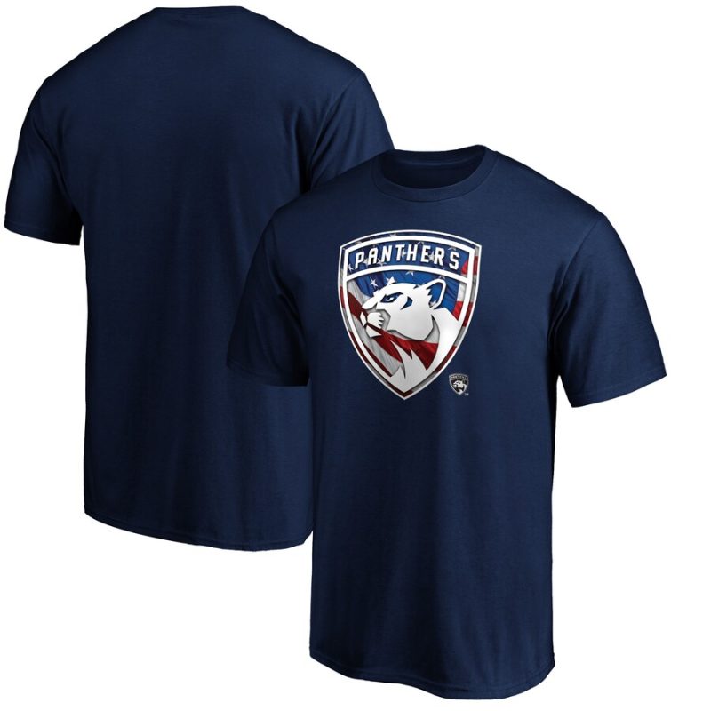 Florida Panthers Banner Wave Logo T-Shirt - Navy