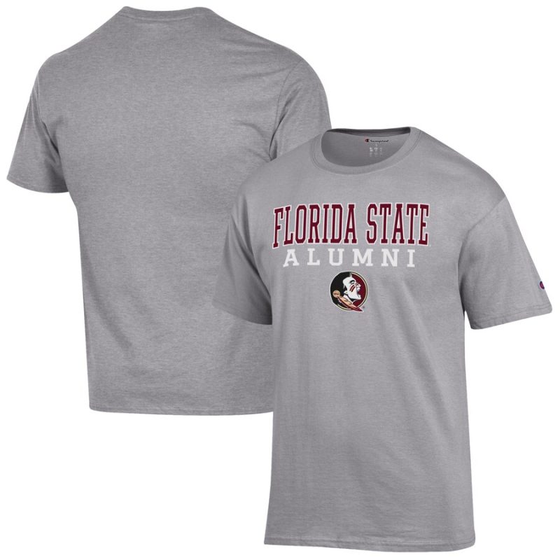 Florida State Seminoles Champion Alumni Logo Stack T-Shirt - Gray