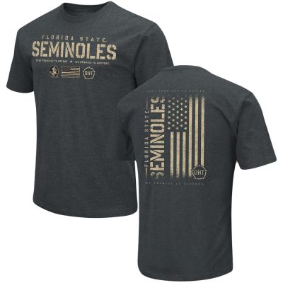 Florida State Seminoles Colosseum OHT Military Appreciation Flag 2.0 T-Shirt - Heathered Black