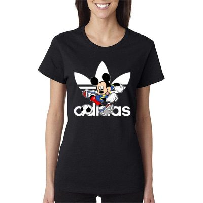 Football Mickey Mouse Adidas Women Lady T-Shirt