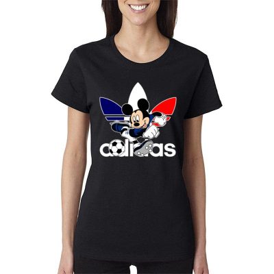 France Football Mickey Mouse Adidas Women Lady T-Shirt