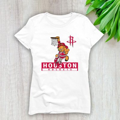 Garfield X Houston Rockets Team X NBA X Basketball Lady T-Shirt Women Tee For Fans TLT2773