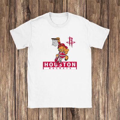 Garfield X Houston Rockets Team X NBA X Basketball Unisex T-Shirt Cotton Tee TAT3931