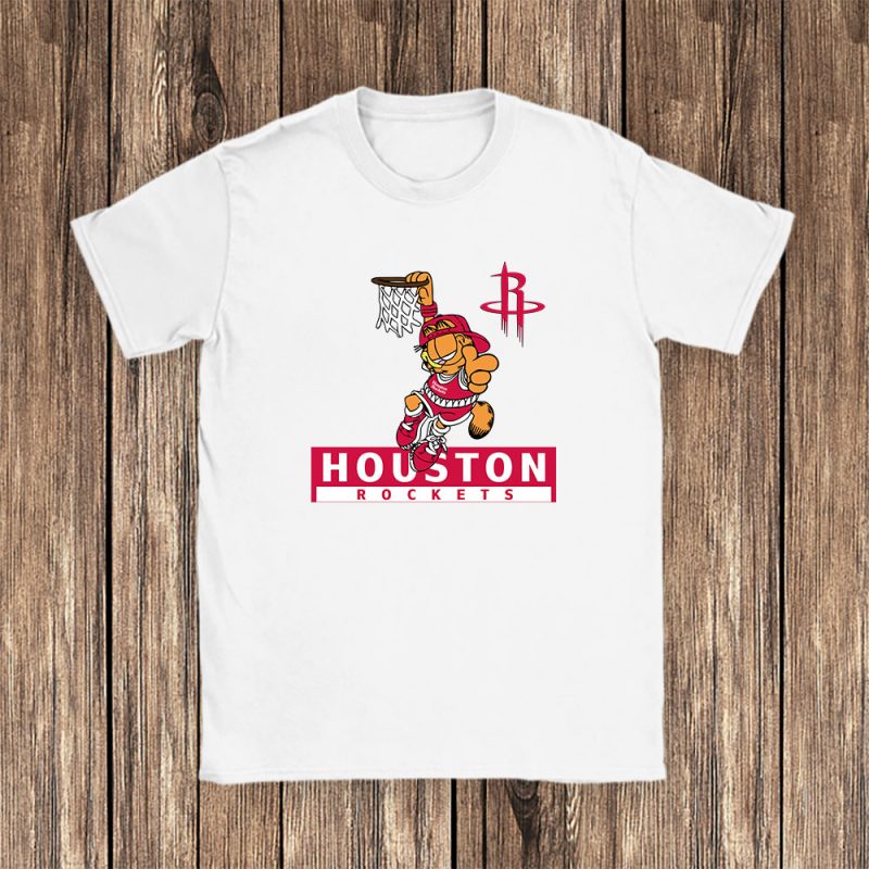 Garfield X Houston Rockets Team X NBA X Basketball Unisex T-Shirt Cotton Tee TAT3931