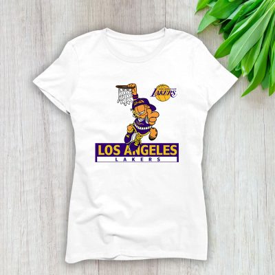 Garfield X Los Angeles Lakers Team X NBA X Basketball Lady T-Shirt Women Tee For Fans TLT2774