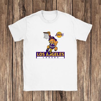 Garfield X Los Angeles Lakers Team X NBA X Basketball Unisex T-Shirt Cotton Tee TAT3932