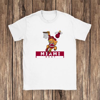 Garfield X Miami Heat Team X NBA X Basketball Unisex T-Shirt Cotton Tee TAT3933