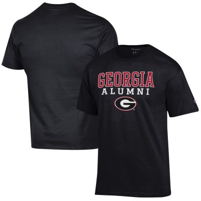 Georgia Bulldogs Champion Alumni Logo Stack T-Shirt - Black