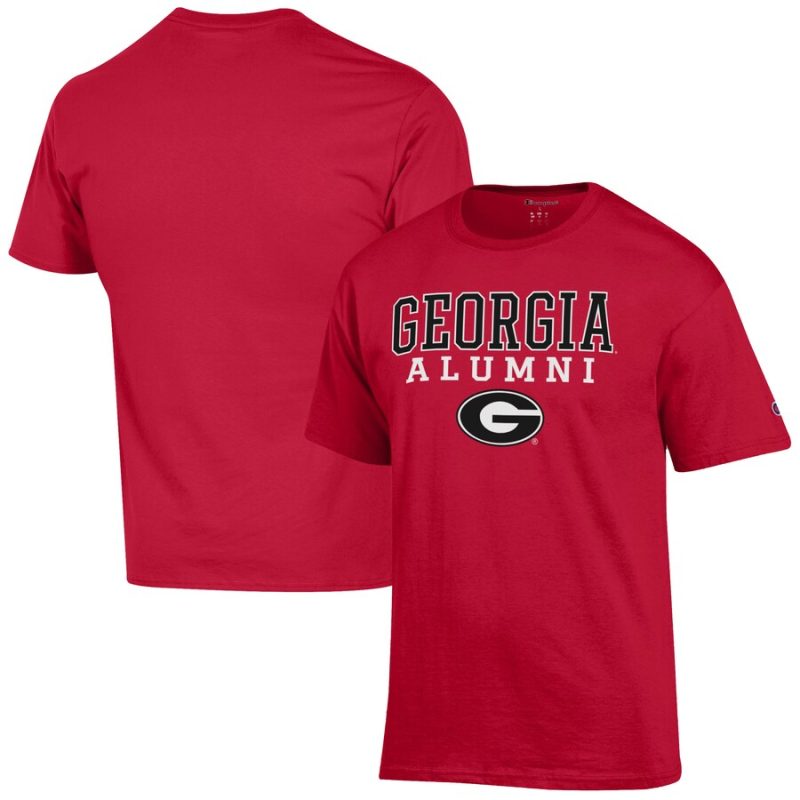 Georgia Bulldogs Champion Alumni Logo Stack T-Shirt - Red