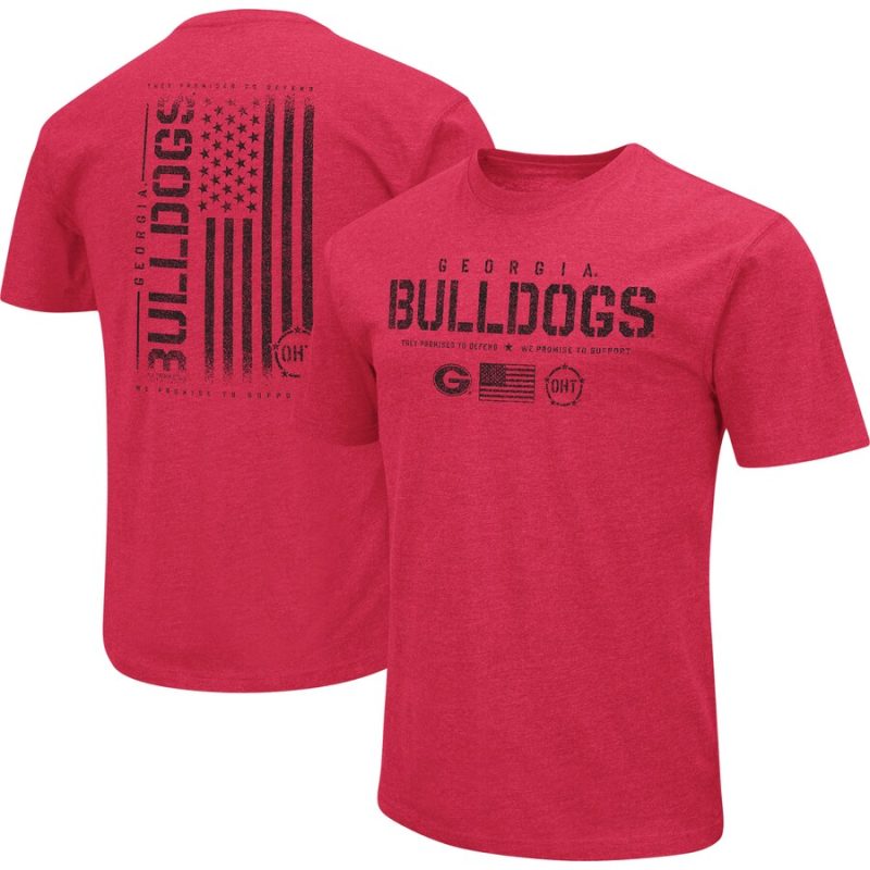 Georgia Bulldogs Colosseum OHT Military Appreciation Flag 2.0 T-Shirt - Heather Red