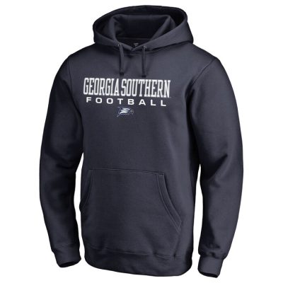 Georgia Southern Eagles True Sport Football Pullover Hoodie - Navy