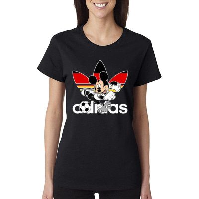 Germany Football Mickey Mouse Adidas Women Lady T-Shirt