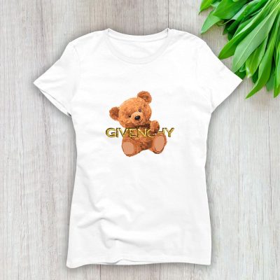 Givenchy Gold Logo Luxury Teddy Bear Lady T-Shirt Luxury Tee For Women LDS1304