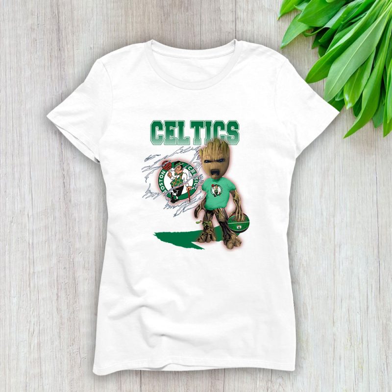 Groot NBA Boston Celtics Lady T-Shirt Women Tee For Fans TLT1296