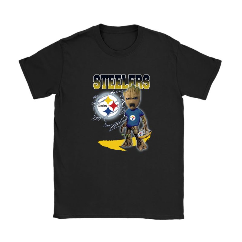 Groot NFL Pittsburgh Steelers Unisex T-Shirt Cotton Tee TAT3502