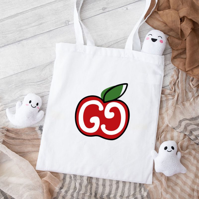 Gucci Apple Logo Cotton Canvas Tote Bag TTB1322