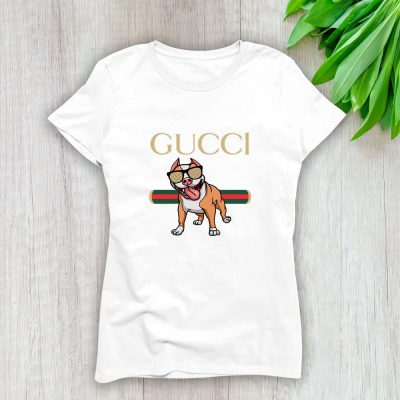 Gucci Bull Dog Lady T-Shirt Luxury Tee For Women LDS1449